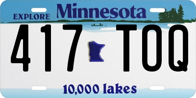 MN license plate 417TOQ