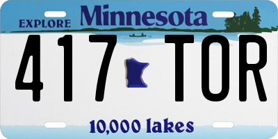 MN license plate 417TOR