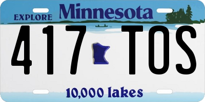 MN license plate 417TOS