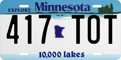 MN license plate 417TOT