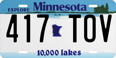 MN license plate 417TOV