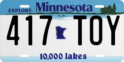 MN license plate 417TOY