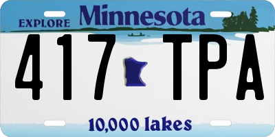 MN license plate 417TPA
