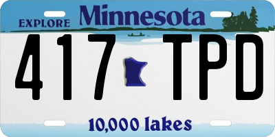 MN license plate 417TPD