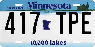 MN license plate 417TPE