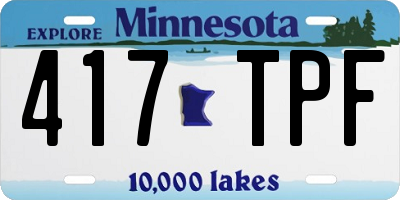 MN license plate 417TPF