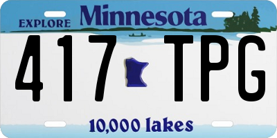 MN license plate 417TPG