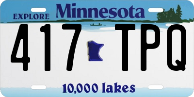 MN license plate 417TPQ