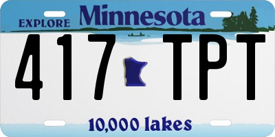 MN license plate 417TPT