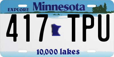 MN license plate 417TPU