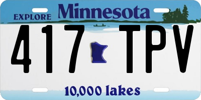 MN license plate 417TPV
