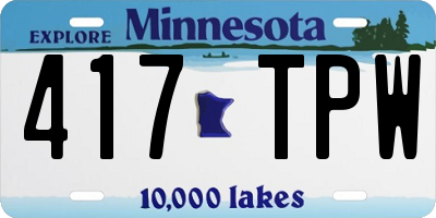 MN license plate 417TPW