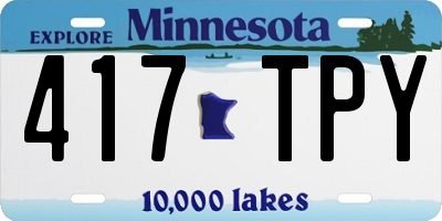 MN license plate 417TPY