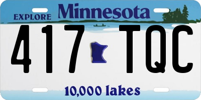 MN license plate 417TQC