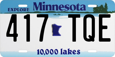 MN license plate 417TQE