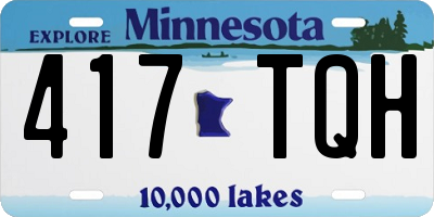 MN license plate 417TQH