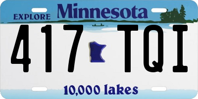 MN license plate 417TQI
