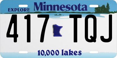 MN license plate 417TQJ