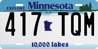 MN license plate 417TQM