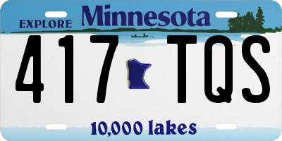MN license plate 417TQS