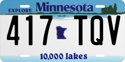 MN license plate 417TQV