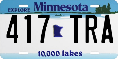 MN license plate 417TRA