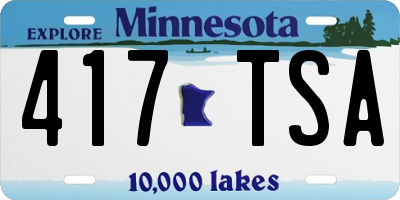 MN license plate 417TSA