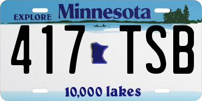 MN license plate 417TSB