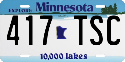 MN license plate 417TSC