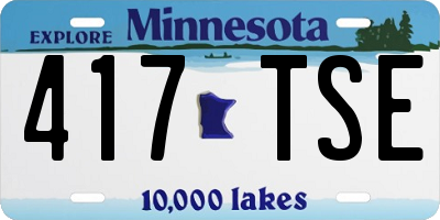 MN license plate 417TSE
