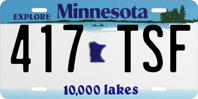 MN license plate 417TSF