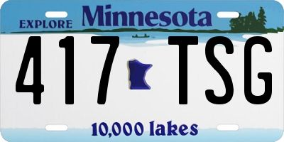 MN license plate 417TSG