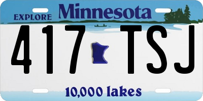 MN license plate 417TSJ