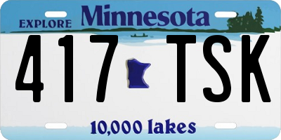 MN license plate 417TSK