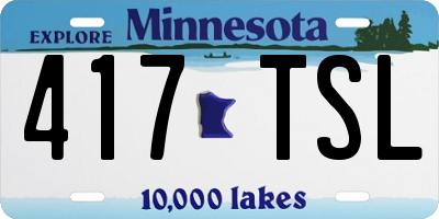 MN license plate 417TSL