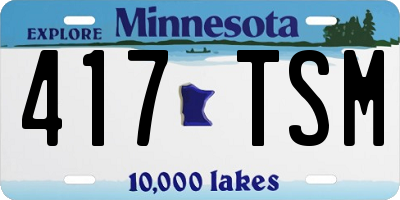 MN license plate 417TSM