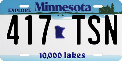 MN license plate 417TSN