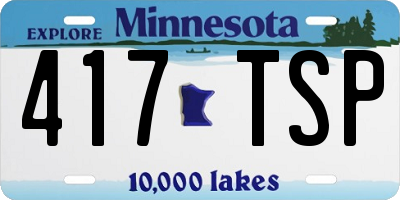 MN license plate 417TSP