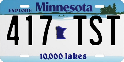MN license plate 417TST