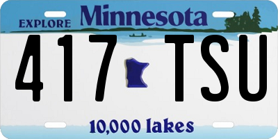 MN license plate 417TSU