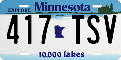 MN license plate 417TSV