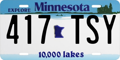 MN license plate 417TSY