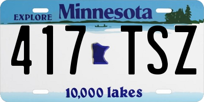 MN license plate 417TSZ