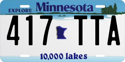 MN license plate 417TTA