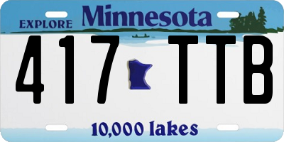 MN license plate 417TTB