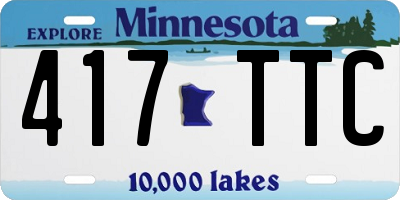 MN license plate 417TTC
