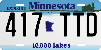 MN license plate 417TTD