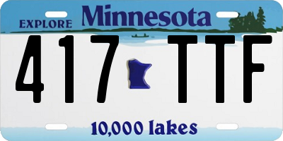 MN license plate 417TTF