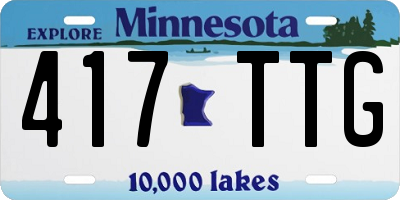 MN license plate 417TTG