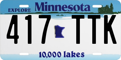 MN license plate 417TTK